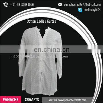 100% Cotton Summer Lucknowi Chikan Kurtis for Sale photo-5