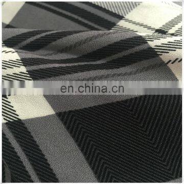 100% rayon crepe checker print woven fabric with sandwash