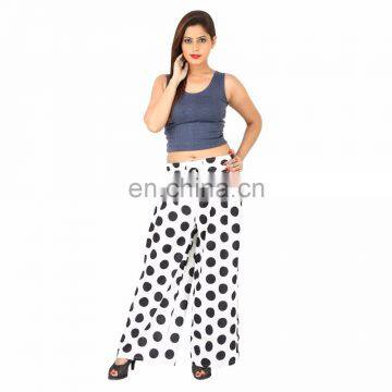 Ladies Wear Floral Printed 100%Cotton Trousers Loose Wide Leg Lounger Floral Print Palazzo Yoga Pants