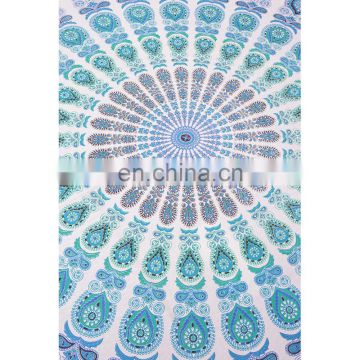 Ombre Design Blue Bohemian Hippe Indian Mandala Tapestry