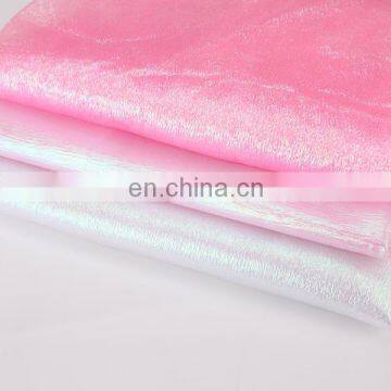 polyester decoration organza rainbow organza fabric multicolor organza fabric