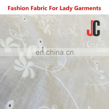 2017 shaoxing 100 cotton floral printed fabric textiles embroided for dress