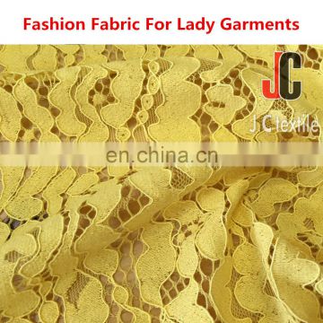 Shxoing JC052 wholesale T/C nylon cotton high quality european yellow lace fabric