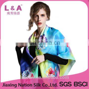 Digital printing new women's fashion lady silk scarf shawl