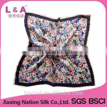 Silk small flowers printing scarf for girls