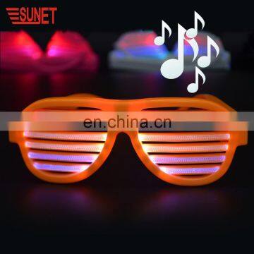 2018 New Arrival Sound Activated Plastic Flashing Led Glasses