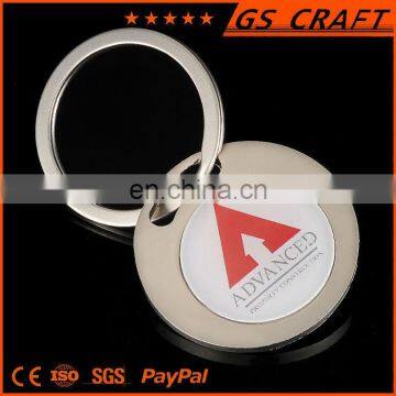 New arrival customized logo printed stainless steel keychain