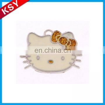 Hello kitty custom made metal logo charms for jewelry