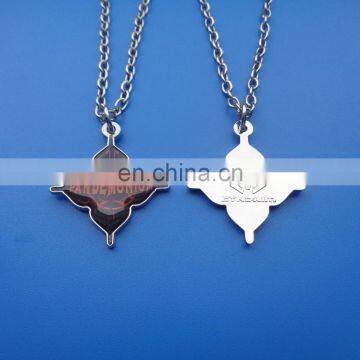 Silver Plating Flower Shape Customized Printing PANDEMONIUM Logo Metal Necklace photo-2