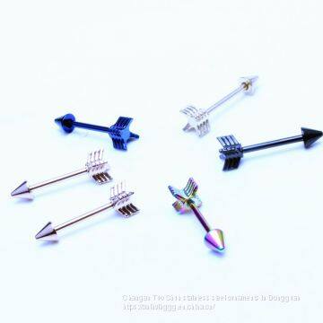 Beauty Care Feather Feather Arrow Earrings, Titanium Body Piercing Foreign Trade Accessories Wholesale photo-2