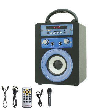 Hot-selling Wireless Speaker 800MAH Battery Wooden BT Speaker With Hand Hook Karaoke Function USB/AUX/TF Card photo-5