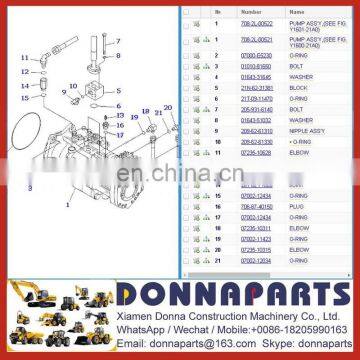 PC1250-7,PC1100-6,Main pump,Pump assy,Hydraulic pump 708-2L-00521,708-2L-00522