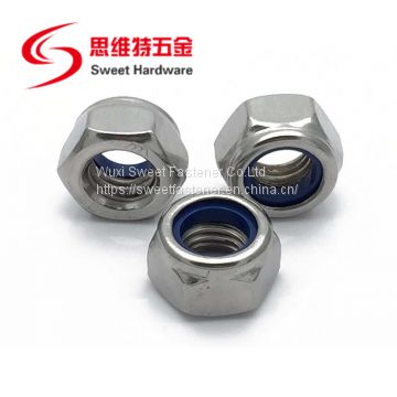 304 Stainless Steel DIN985 Nylon Insert Lock Nut factory price