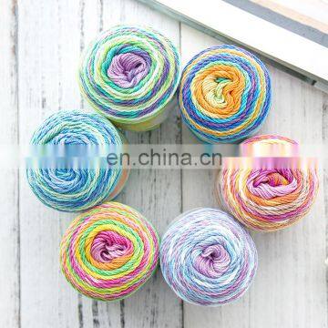 Yarncrafts 100% Mercerized Cotton Yarn 2.6NM 50g Segment dyed Crochet Yarn Wholesale