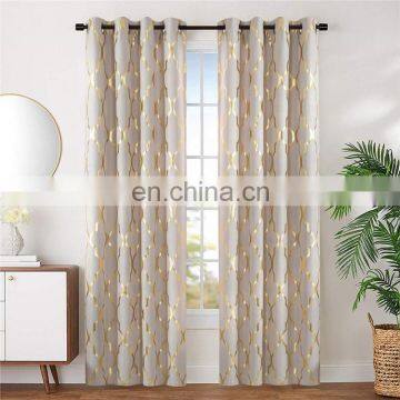 new design foil print blackout light out window curtain for living room