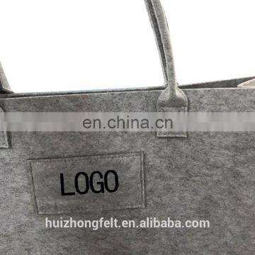 Custom Logo Large Printed Felt Blank Tote Shopping Bag photo-5
