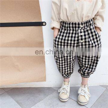Baby Boys Casual Plaid Pants Children Leisure Trousers Black and White Toddler Girl Harem Pants Kids Outfit photo-2