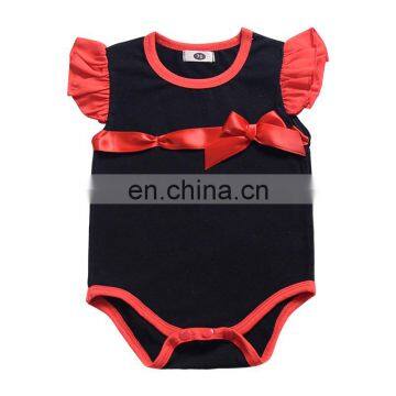 Ins 2019 SUMMER Fly Sleeved Girls Romper Newborn Baby Girl Bow Romper Jumpsuit Free Ship photo-2