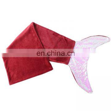 Wholesale Custom Soft Warm Knitting Fleece Shiny Sequin Mermaid Tail Blanket photo-2