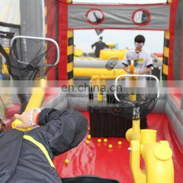 Interactive Sport Entertainment Outdoor Inflatable Cannon Ball Blaster Wipeout Games