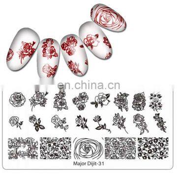 High Quality Major Dijit Series rectangle metal Nail design stamping plate for nail art