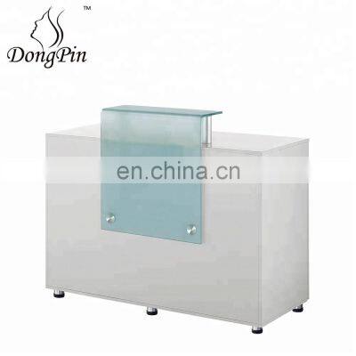 White Glass Top Modern Reception Desk for Beauty Salon photo-2