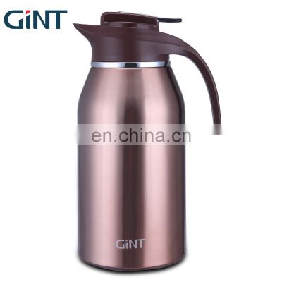 GiNT 1.6L Manufactory Top Selling Tea Pot Stainless Steel Outer Glass Inner Coffee Pots for Drinking