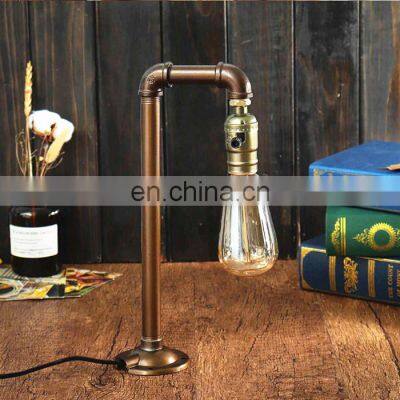 Water Pipe Industrial Table Lamp E27 Bulb Light Vintage Table Light Fixture Indoor Lighting Decoration