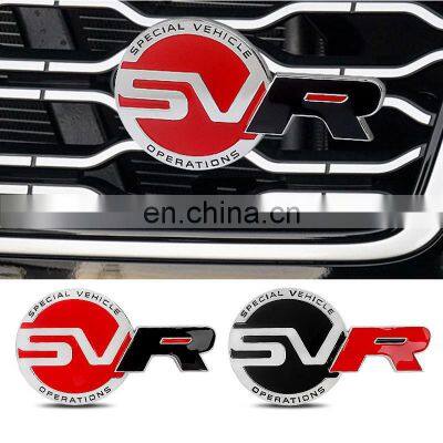 for Land Rover Logo - Insignia Sticker Back Bumper Grille Trunk Sticker Emblem SVR Logo Badge Black Silver Red English Logo