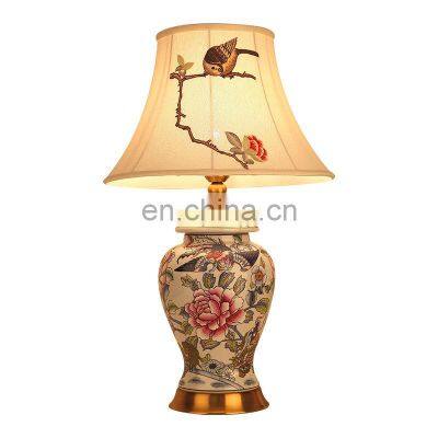 Chinese style retro high-end ceramic table lamp living room study bedroom bedside table lamp