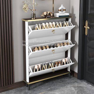 Shoe Cabinet Italian-style Light Luxury Ultra-thin Shoe Cabinet photo-3