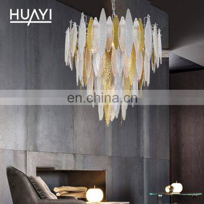 HUAYI Wholesale New Design Project Lighting Indoor Hotel Restaurant Crystal Hanging Led Chandelier Light