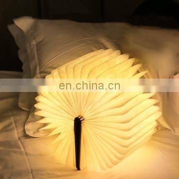 USB Port Charging Night Light Book Shape Folding LED Table Lamp for Indoor Decoration