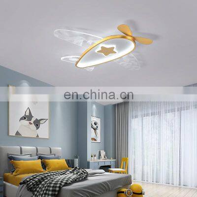 Hot Sell Lovely Dimmable Macron LED Plane Ceiling Light Cartoon Plane Shape Pendant Lamp For Kids Children Room photo-2