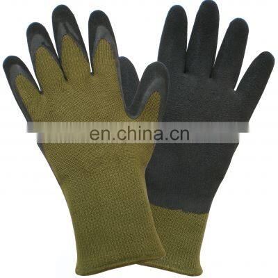 7 Gauge Warm Fluorescent Orange Acrylic Latex Palm Coated Gloves,Hand Gloves for Construction Work photo-4