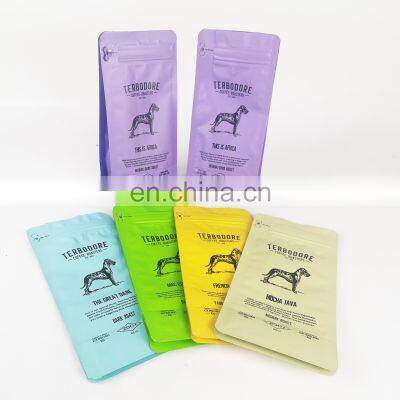 Laminated aluminum foil zip lock bag stand up pouch /matt  foil pouch with zipper/ coffee bag with valve