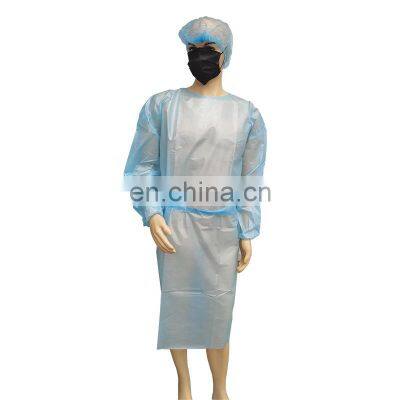 Disposable UItrasonic Welding PP+PE Isolation Gown With Knit Cuff