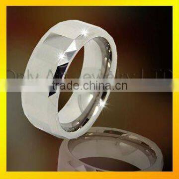 high quality tungsten carbide ring with rhodium plated for women