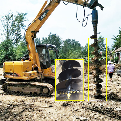 Drilling Rig Earth DrillHydraulic Soil Drill Excavator Accessories Hydraulic Spiral Pile photo-3