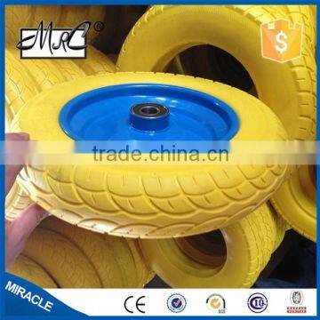 High rebound pu foam wheel flat free tire trolley wheel wheelbarrow wagon solid wheel 3.50-8