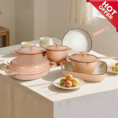 Enamel 6-Piece Cast Iron Pots and Pans Set Manufacturer