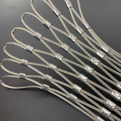 Wholesale Stainless Steel Rope Mesh Ferrule Type 7*7 7*19 Construction Fence Wire Woven Technique Cutting for Balustrades