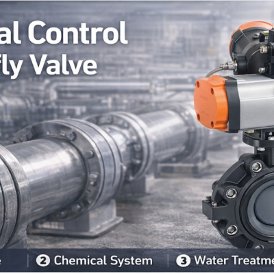 Пневматически приводной шаровой клапан PVC-U с фланцами для промышленной трубопроводной системы