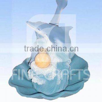 Resin dolphin tabletop fountain with ball