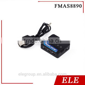 DC 3.7V 500MAH Black Mobile Charger With Five Ports & Blue Label