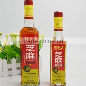 180 ml 100 % pure Bright light golden glass bottled blending sesame seed oil