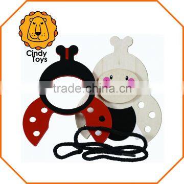 Wooden Craft Threading Game Ladybird Pcs for Kids