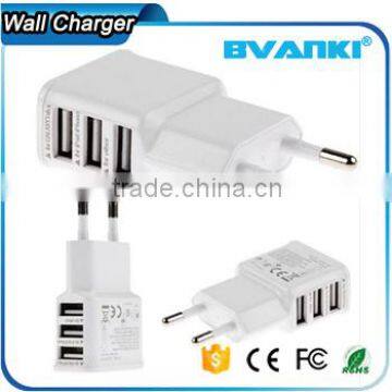 2016 new premium Travel universal multi port usb charger 3 port usb Wall Charger Adapter 5V 2A for Samsung for iPhone for HTC