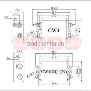 Durable 115/250VAC IEC320 Power Line Emi Filter photo-3