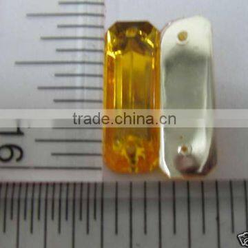 YELLOW COLOR Rectangular Shape Acrylic Stone sewing for Button